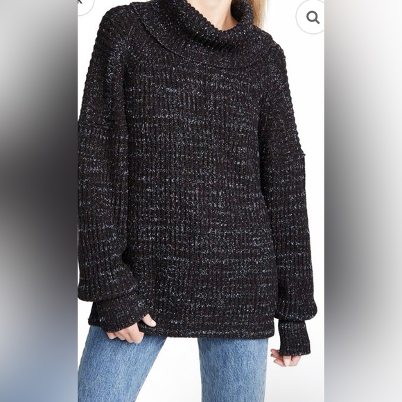 Free People ‘Leo’ Black Cowl Neck Sweater - Picture 7 of 8